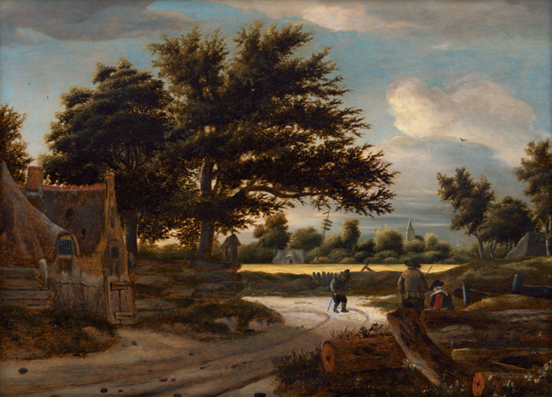 Vries, Roelof van: Haarlemer Landschaft mit Bauernhäusern