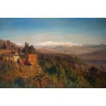 Koerner, Ernst Carl Eugen: "Adarves, die Gärten der Alhambra" mit Blick von Granada...