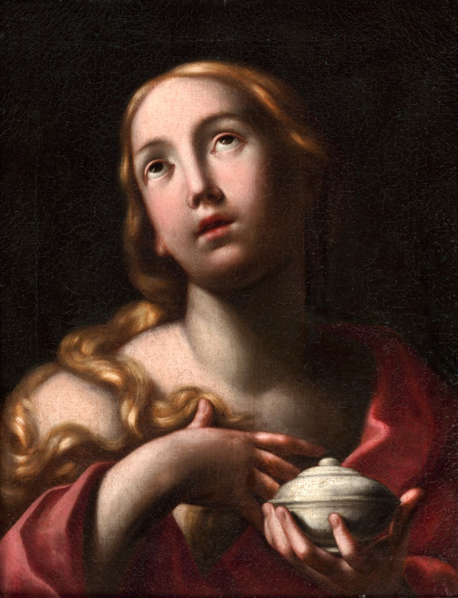 Bolognesisch: 1. Hälfte 17. Jh. Die hl. Maria Magdalena mit dem Salbge...