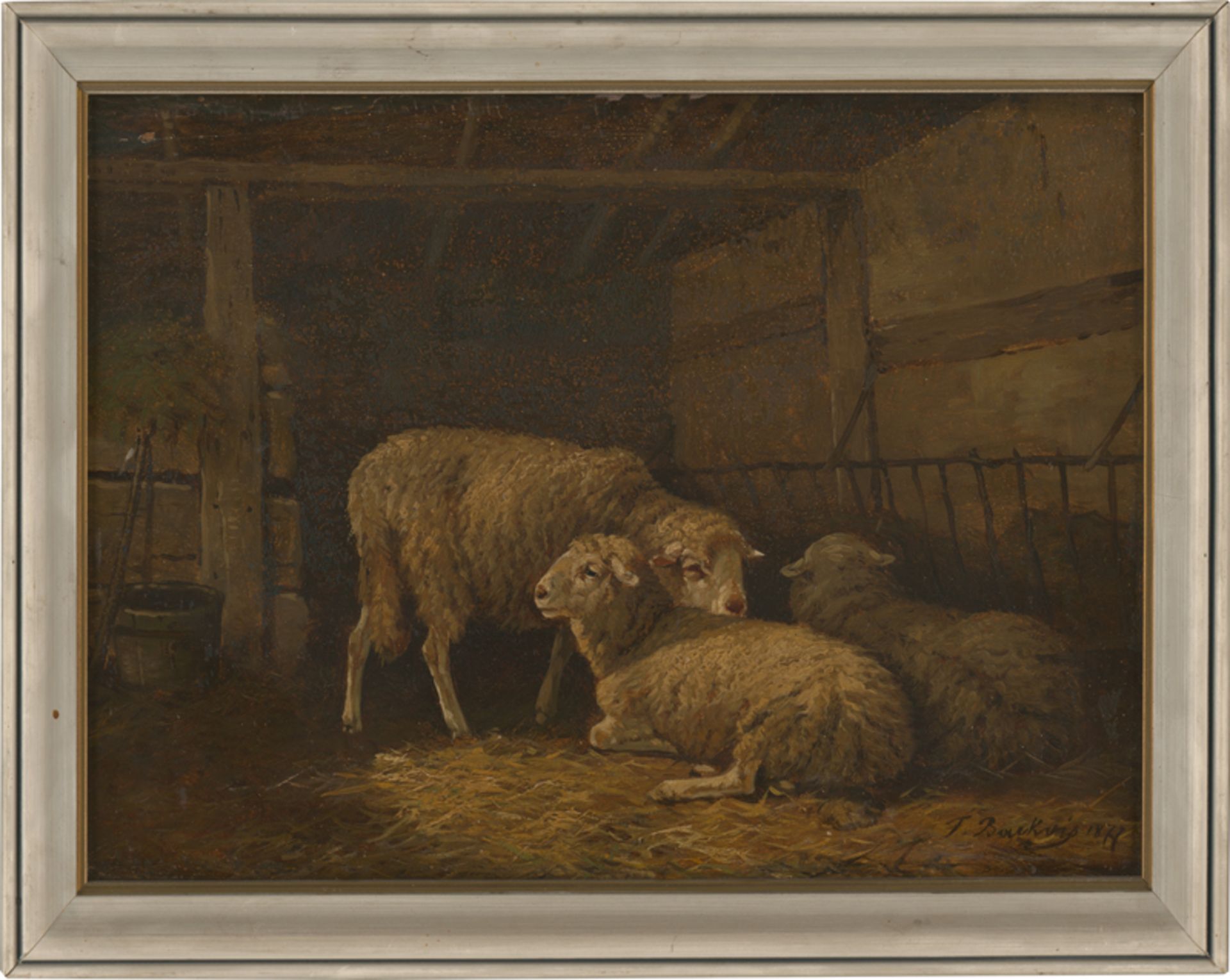 Backvis, Frans: Drei Schafe im Stall