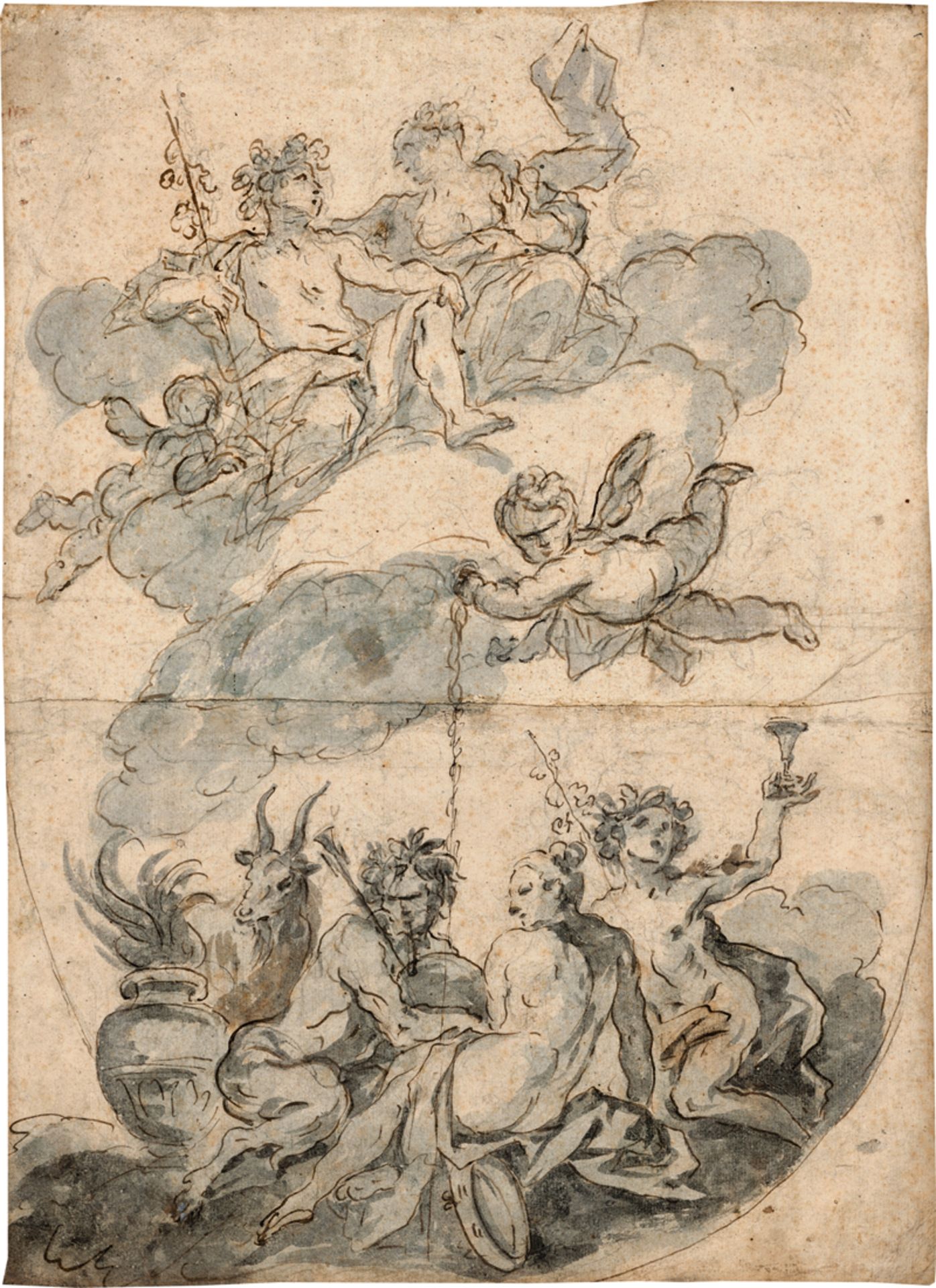 Mura, Franceso de - zugeschrieben: Bacchus mit seinem Gefolge - Entwurf für ein Deckenfresk...