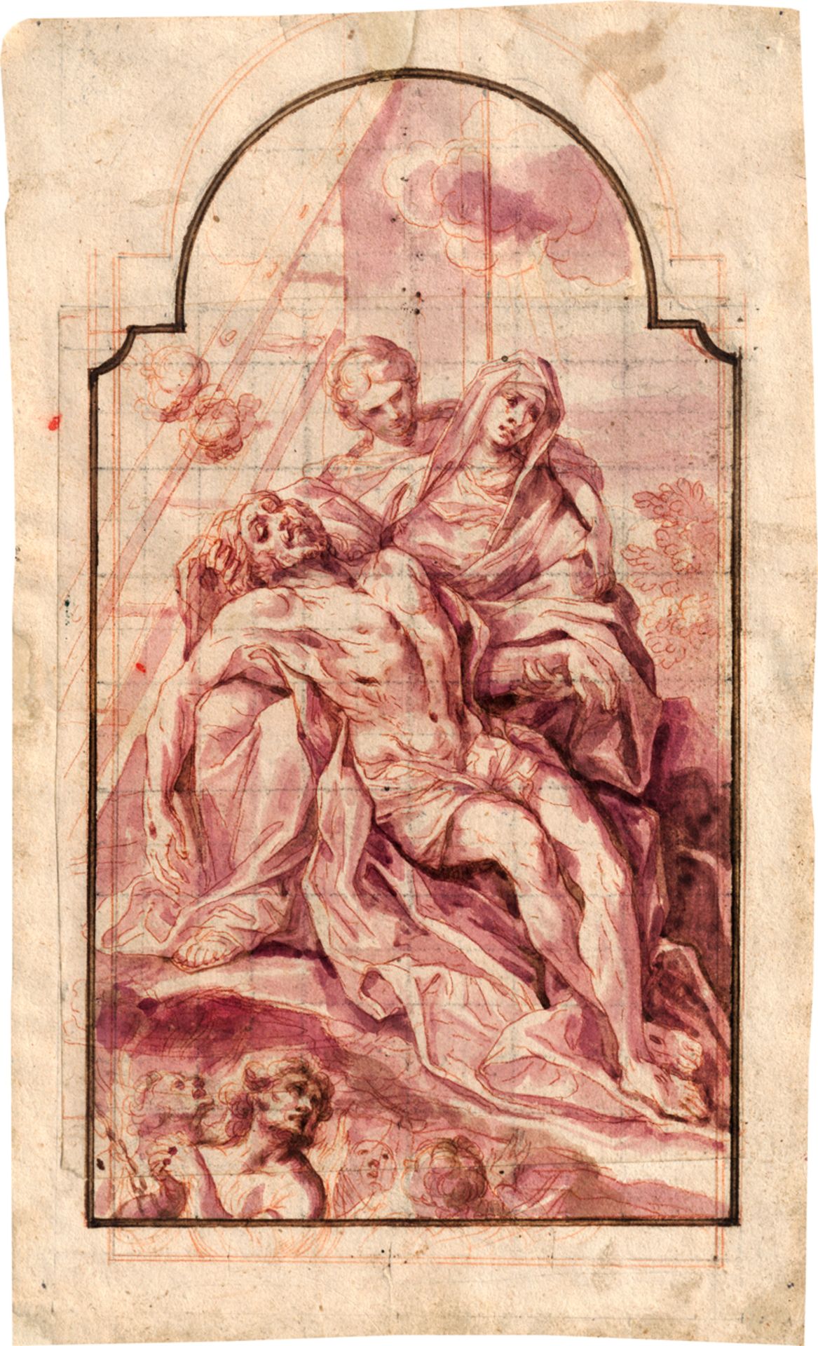 Süddeutsch: Mitte 18. Jh. Studie zu einem Altarblatt mit Pietà