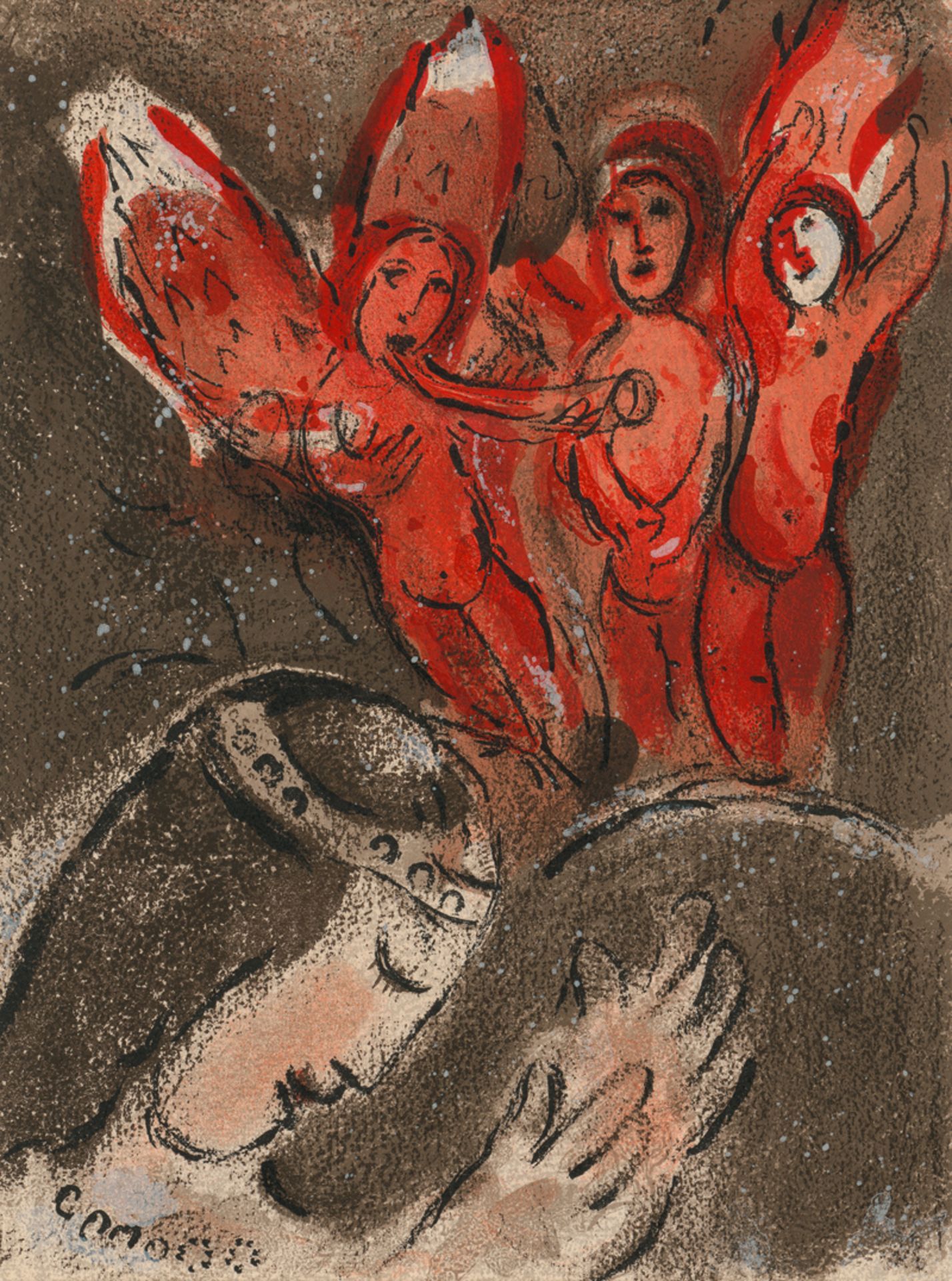 Chagall, Marc: Sara et les Anges, aus: "Dessins pour la bible" 