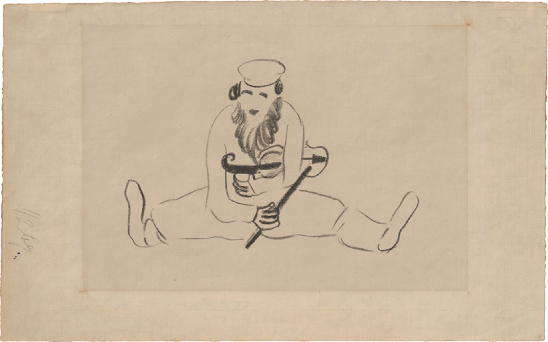 Chagall, Marc: L'Homme barbu assis, avec un violon sous le Bras