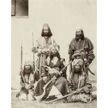 British India: Portraits of Pashtun or Afghan warriors and panoramic vi...