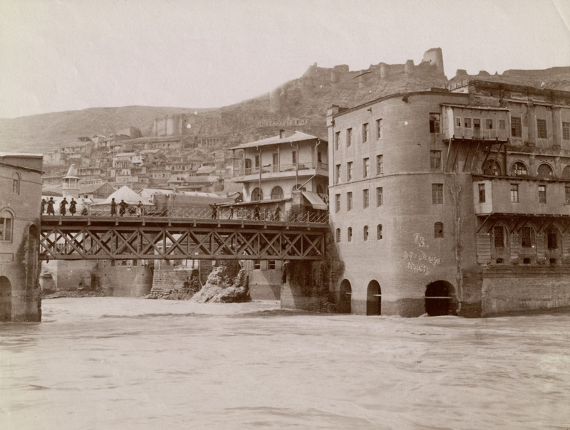 Ermakov, Dimitri N.: The old Tbilisi, the bridge on the river Mtkvari, the Ta...