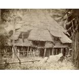 Dutch India: Dayak house, Borneo