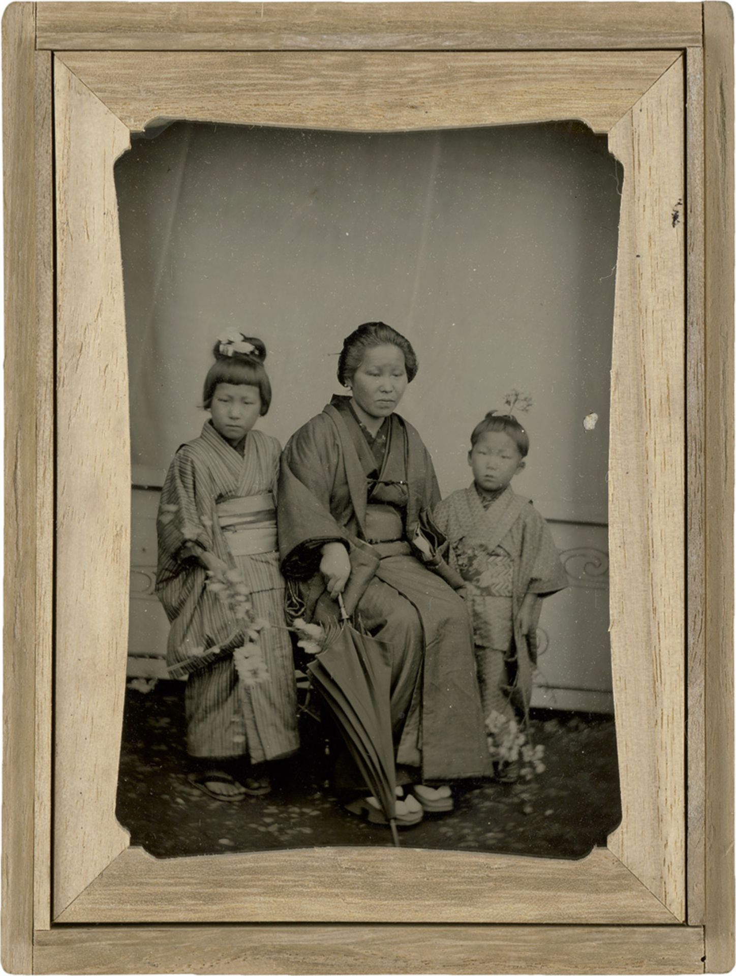 Daguerreotypes & Ambrotypes: Japanese mother with two daughters