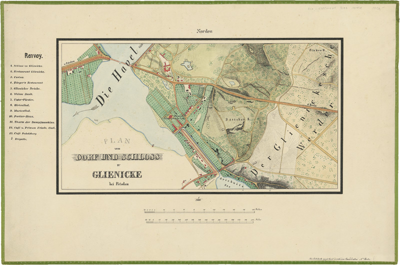 Britz, N.: Plan vom Dorf und Schloss zu Glienicke bei Potsdam