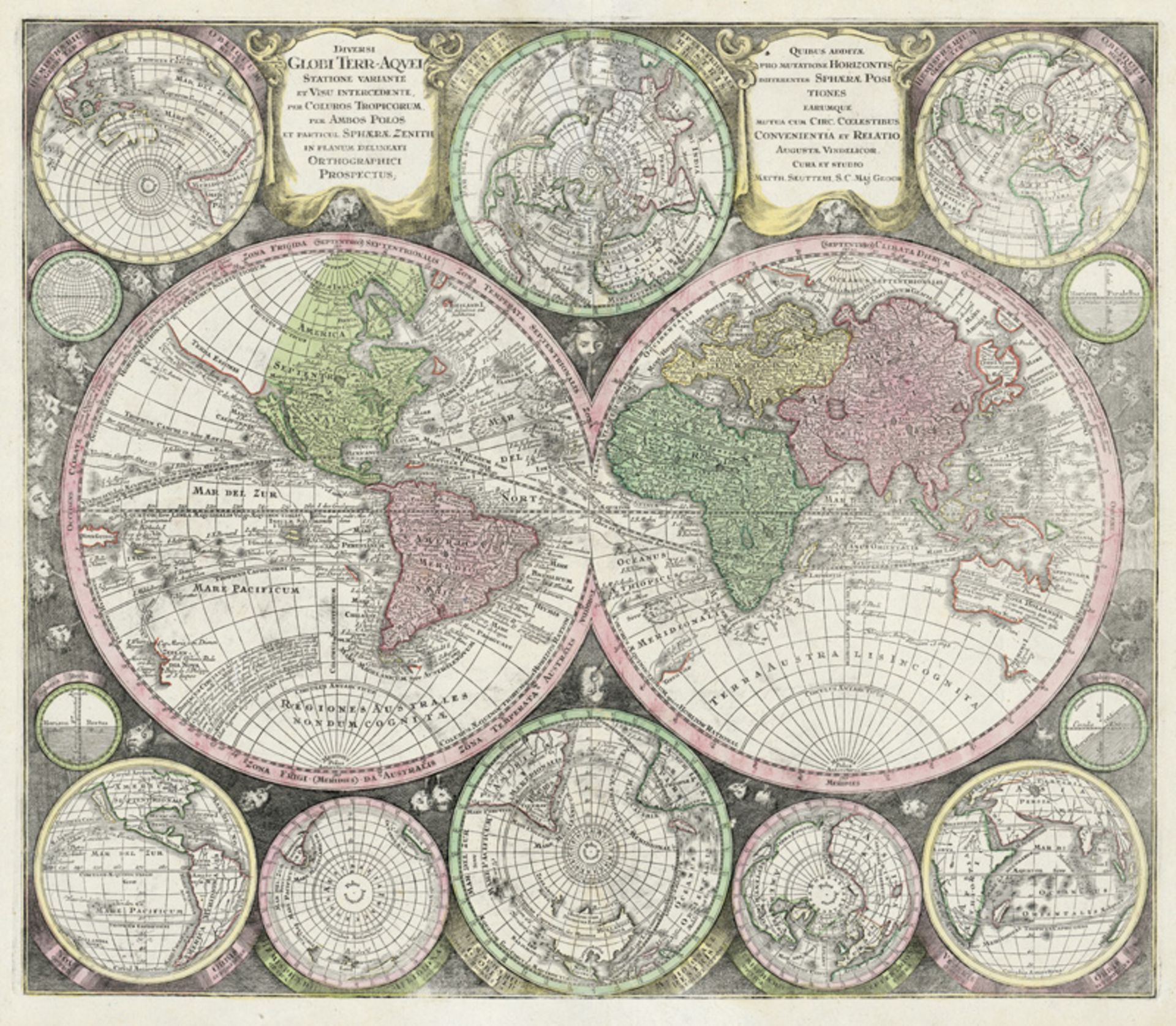 Seutter, Matthäus: Doppelhemisphäre der Welt