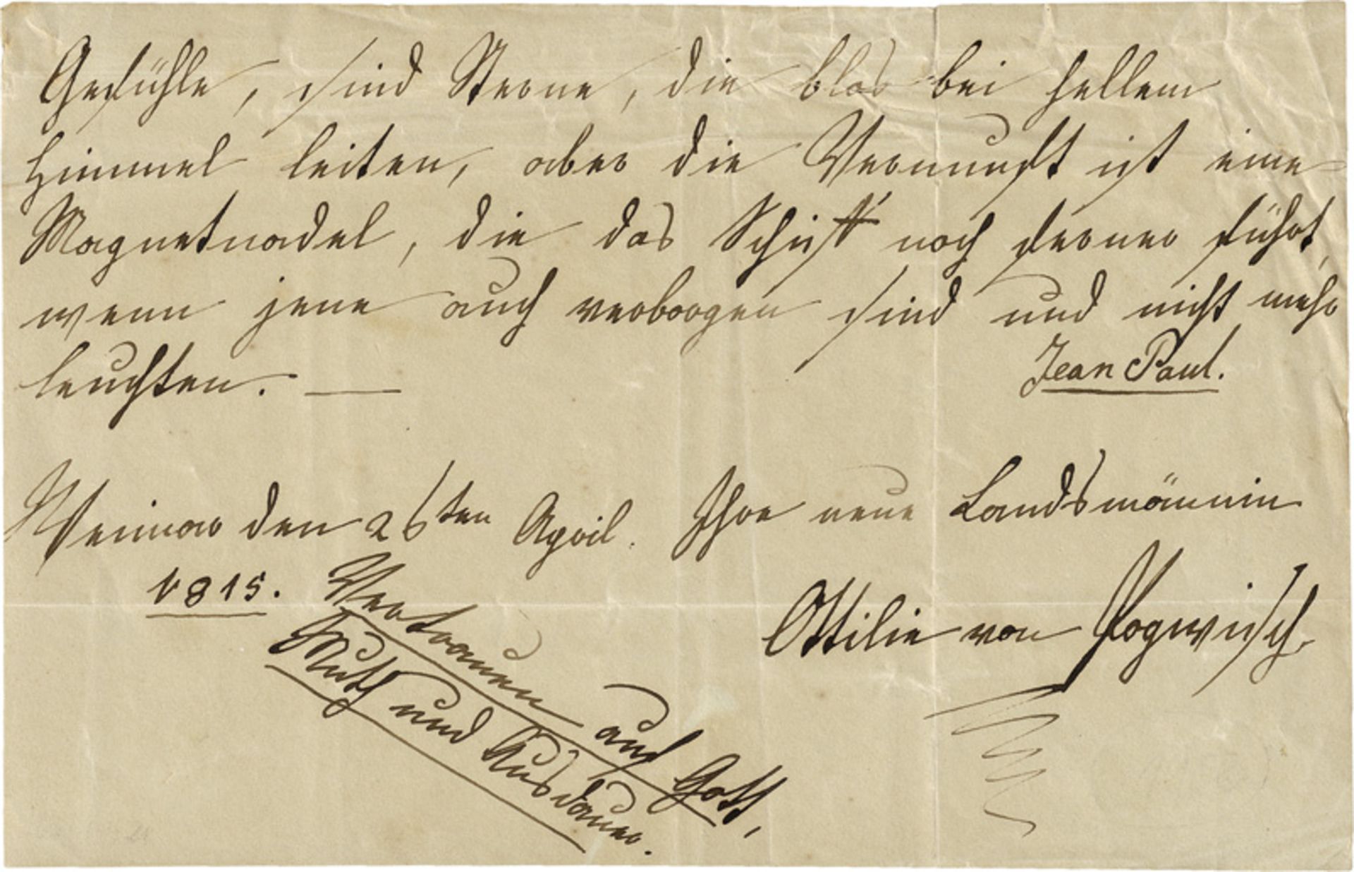 Pogwisch, Ottilie von: Albumblatt 1815