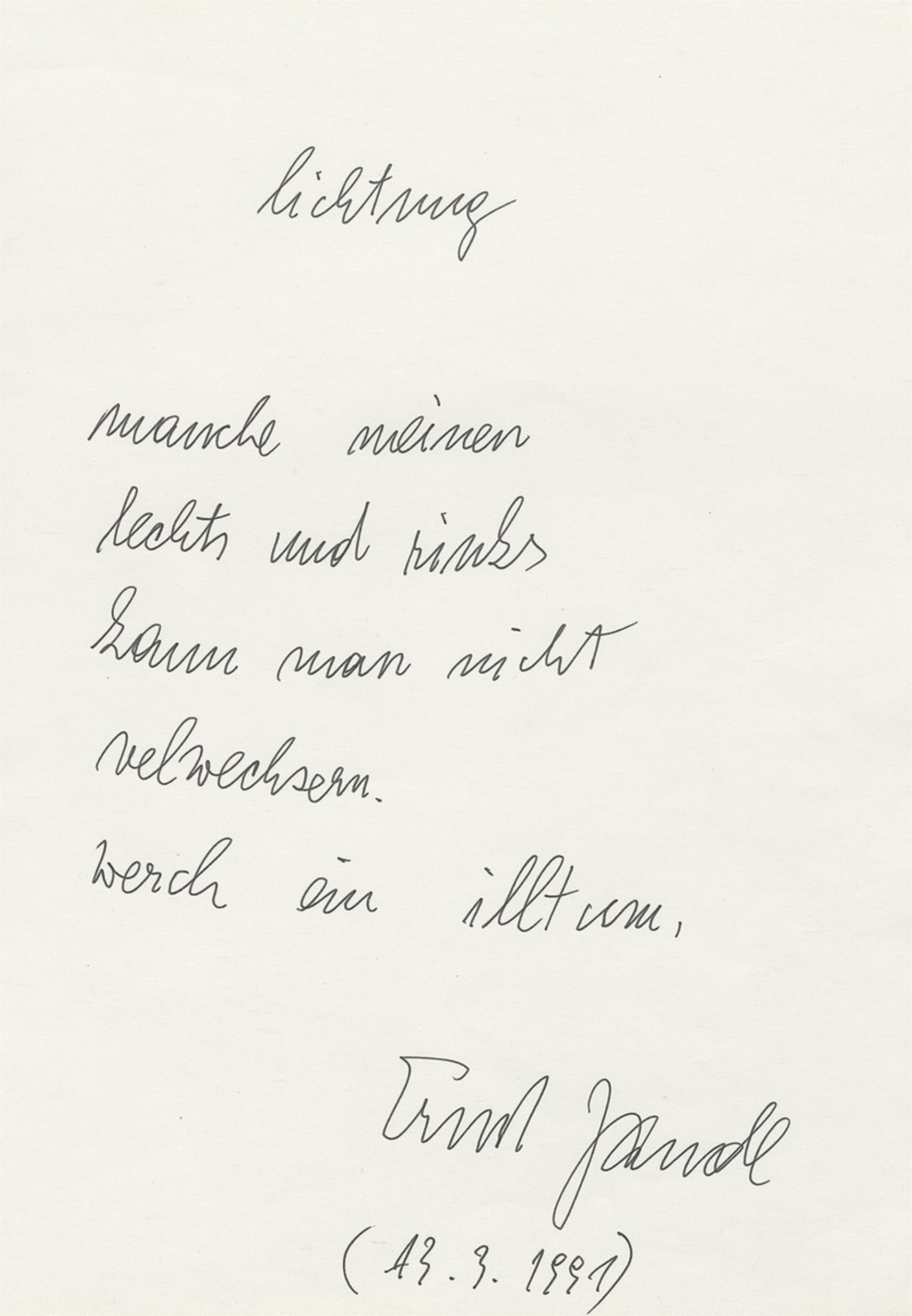 Jandl, Ernst: Albumblatt 1991