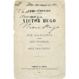 Hugo, Victor: Broschüre mit Widmung