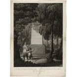 Frick, Johann Friedrich: Vater mit seinem Sohn vor einem Kriegerdenkmal