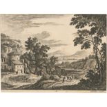 Dietzsch, Johann Christoph: Landschaften mit Baumgruppen und ländlichen Figure