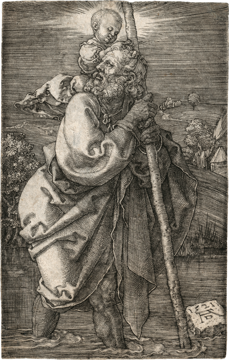 Dürer, Albrecht: Der hl. Christophorus mit zurückgewandtem Kopf