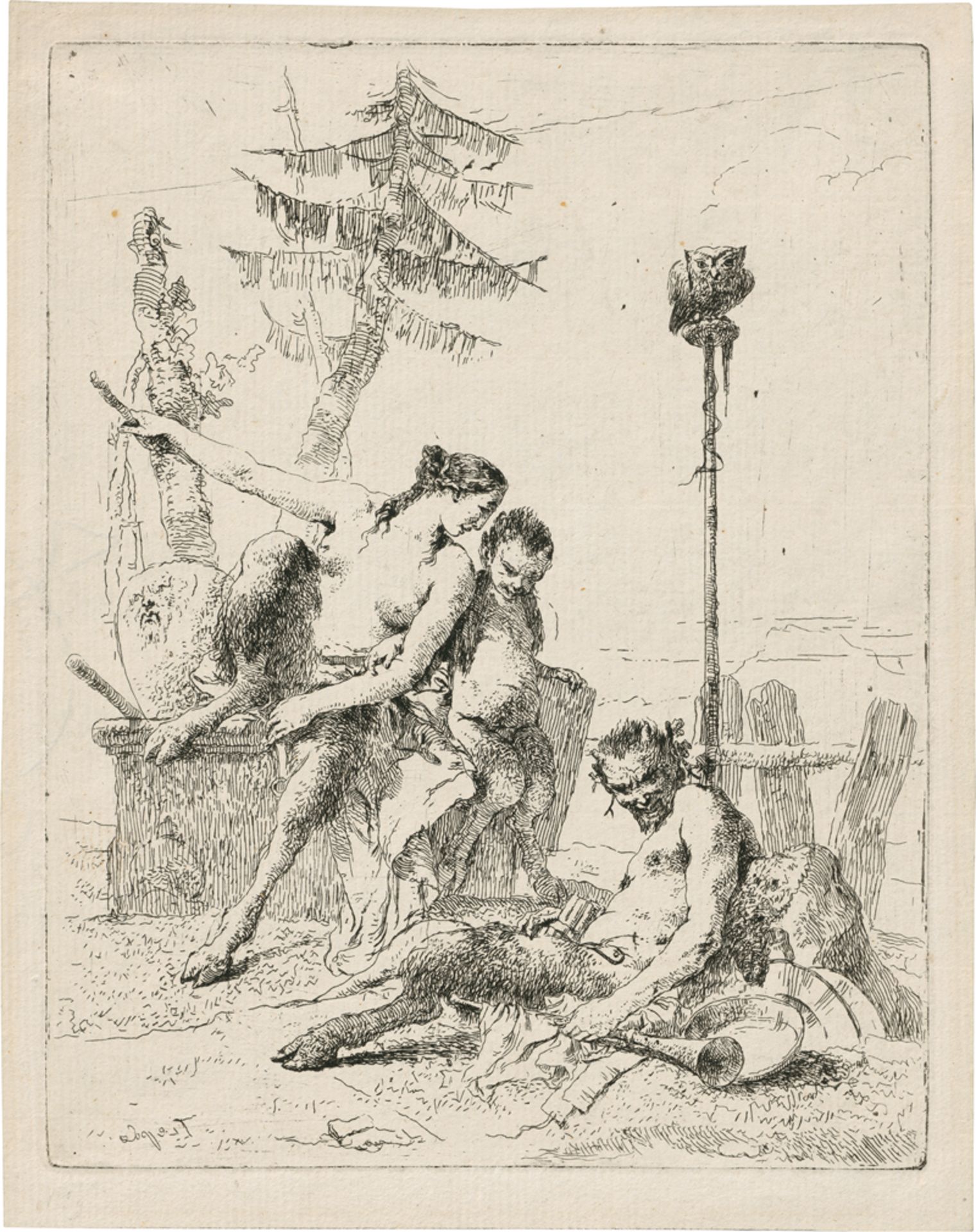 Tiepolo, Giovanni Battista: Der heitere Satyr mit seiner Familie