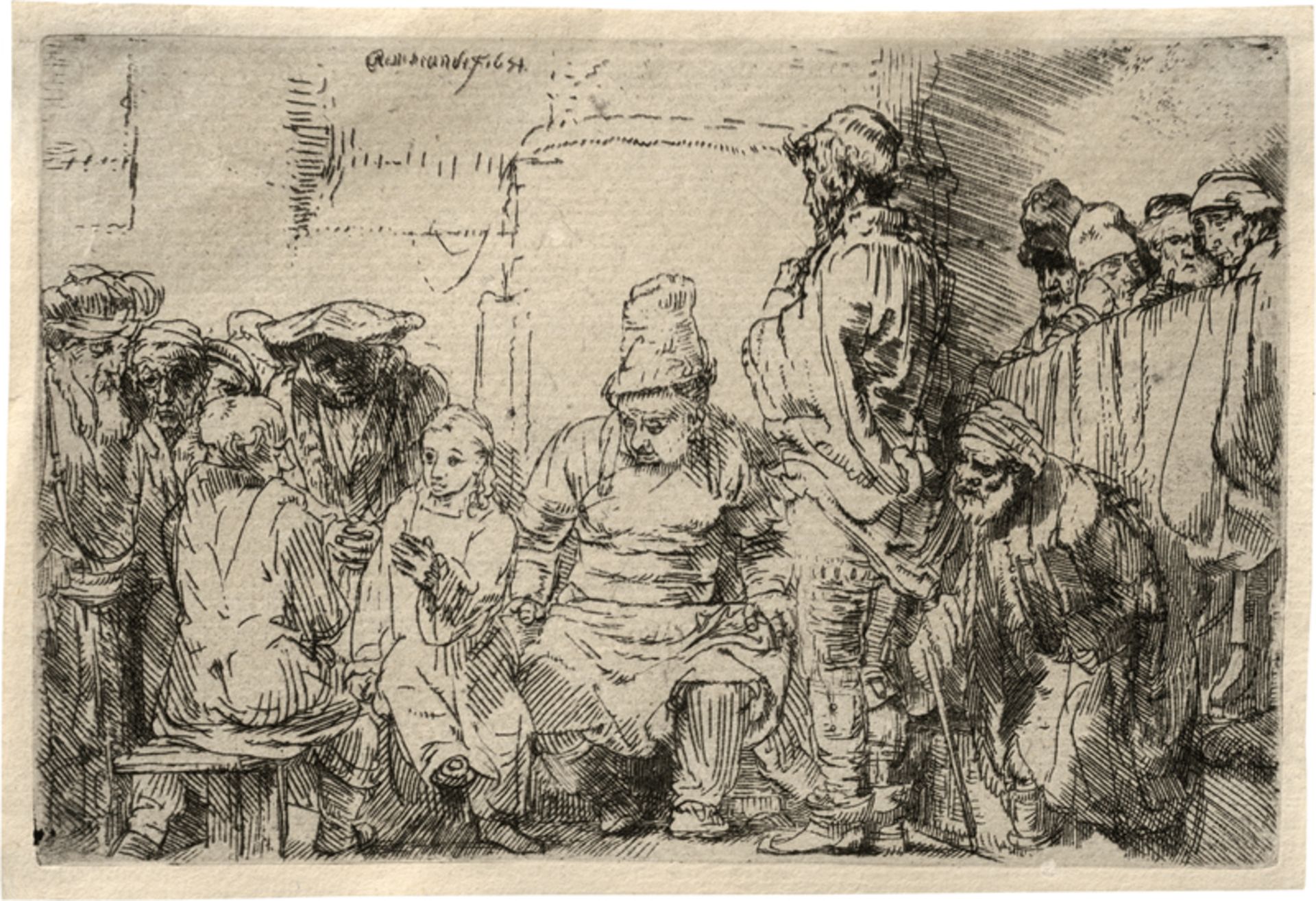 Rembrandt Harmensz. van Rijn: Jesus als Knabe unter den Schriftgelehrten sitzend