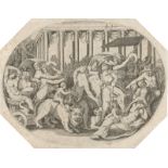 Italienisch: 16. Jh. Bacchus kehrt im Triumph mit Silenus und seinen ...