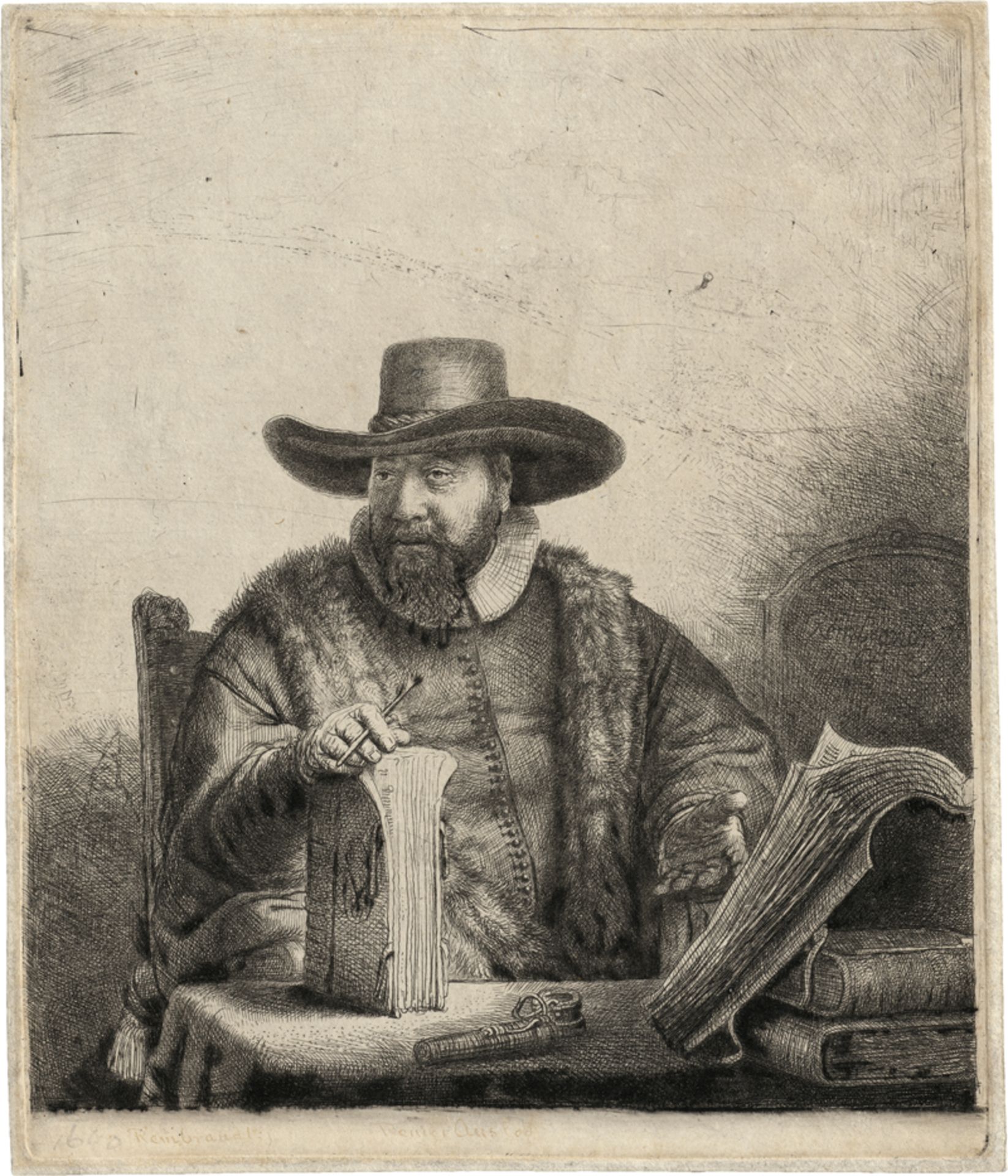 Rembrandt Harmensz. van Rijn: Bildnis des Mennonitenpredigers Cornelis Claez Anslo