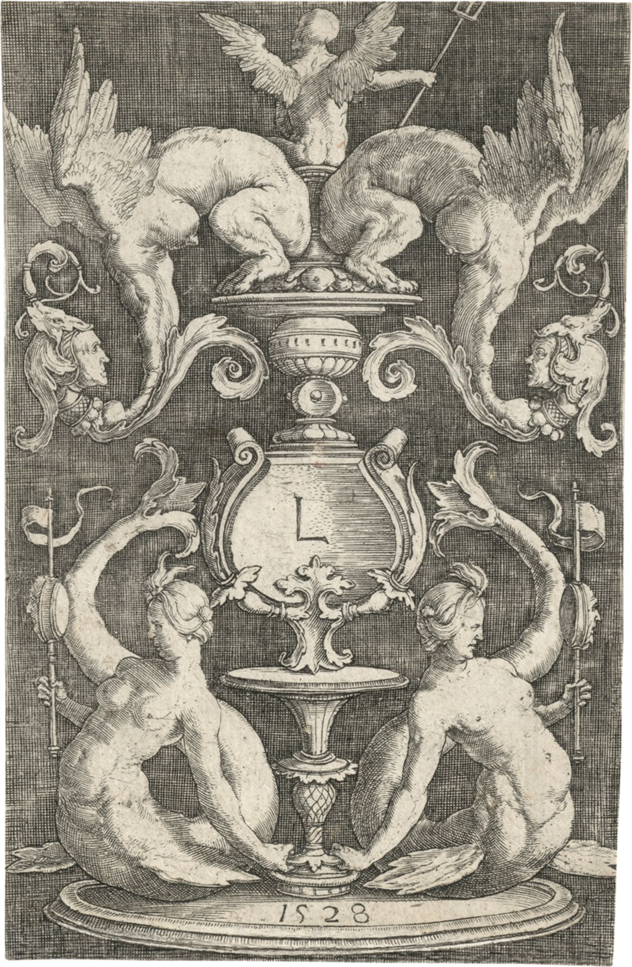 Leyden, Lucas van: Ornament mit zwei Sirenen.