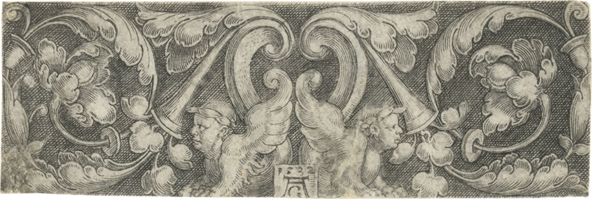 Aldegrever, Heinrich: Ornament mit zwei Sphinxen
