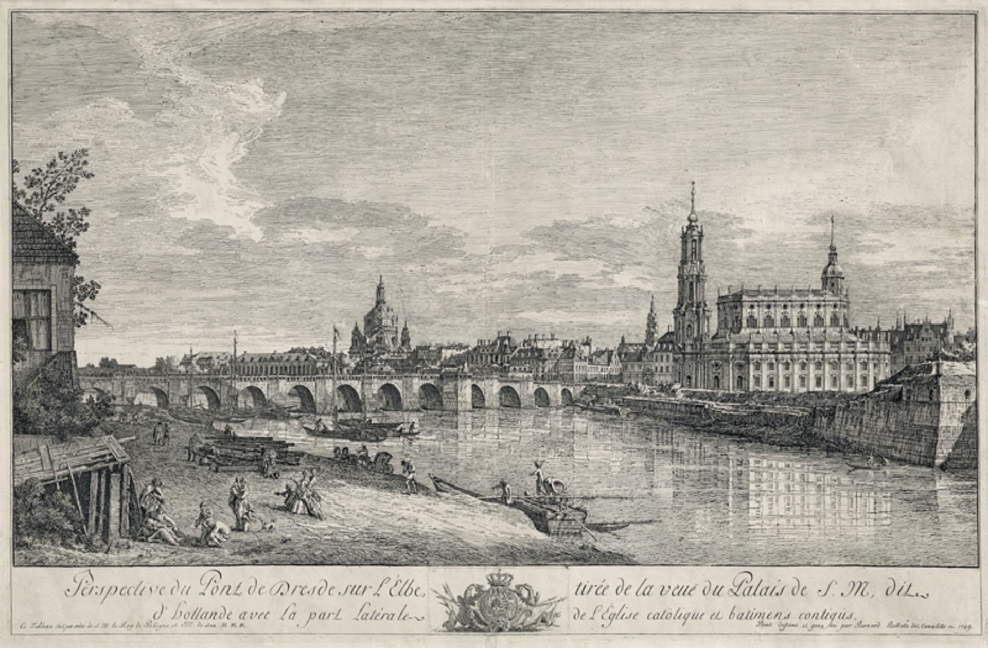 Bellotto, Bernardo: Perspective du Pont de Dresde sur L'Elbe