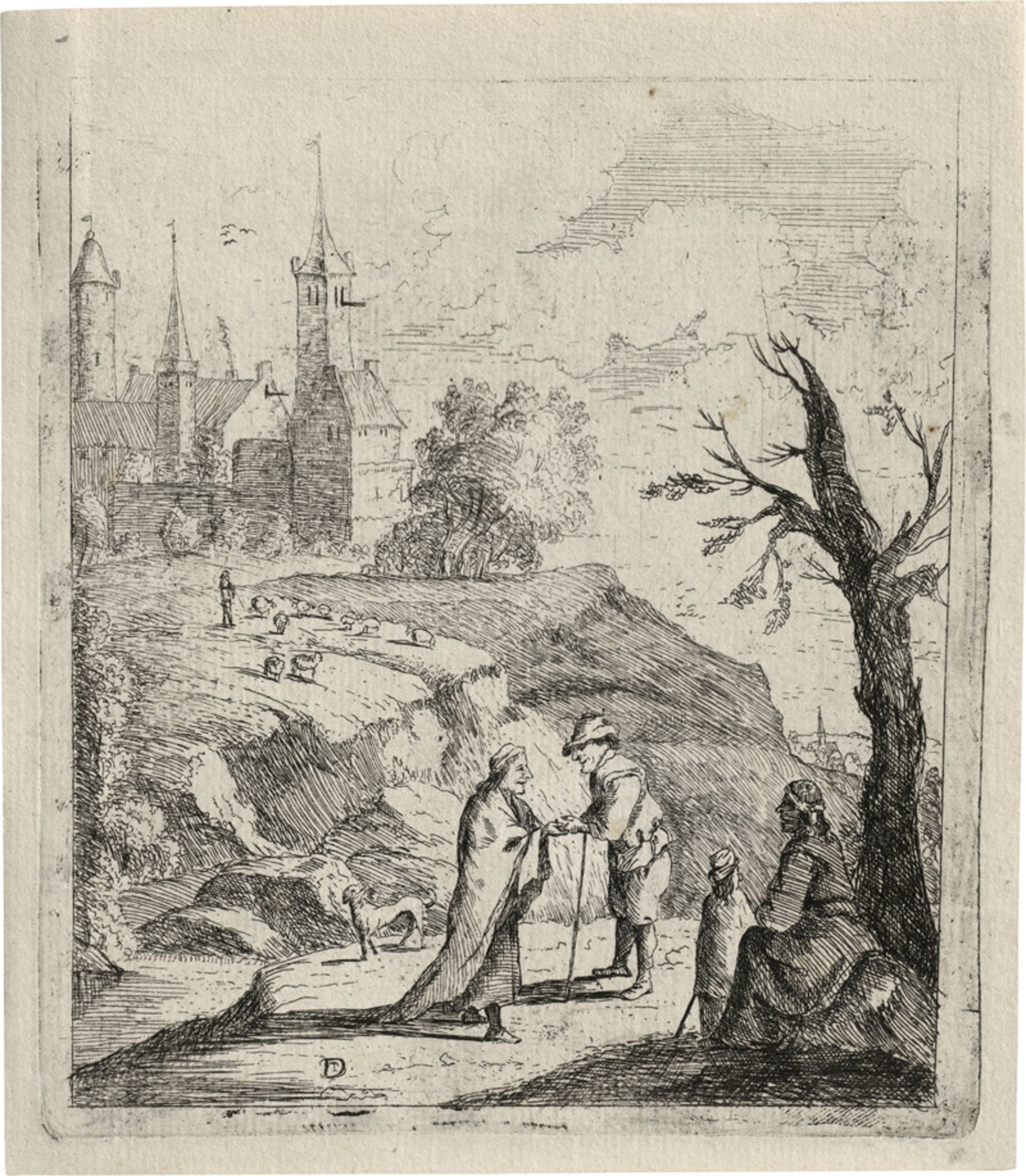 Teniers II, David - nach: Landschaft mit Wahrsager