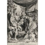 Carracci, Agostino: Die Madonna mit dem Kinde, dem hl. Hieronymus...