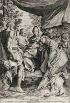 Carracci, Agostino: Die Madonna mit dem Kinde, dem hl. Hieronymus...