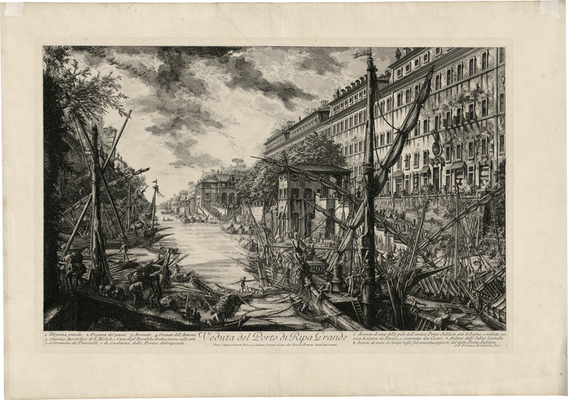 Piranesi, Giovanni Battista: Veduta del Porto di Ripa Grande