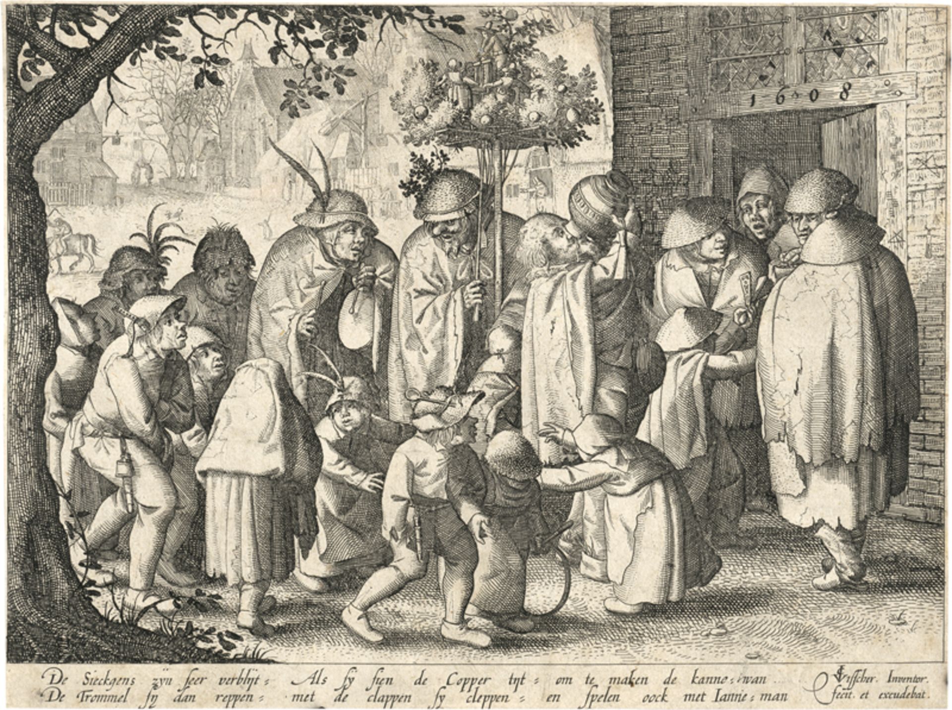 Visscher, Claes Jansz.: Der Drehorgelspieler; Der Leprosenumzug am kupfernen Mon... - Bild 3 aus 4