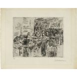 Liebermann, Max: Aus dem Judenviertel in Amsterdam: Der Fischmarkt an der...