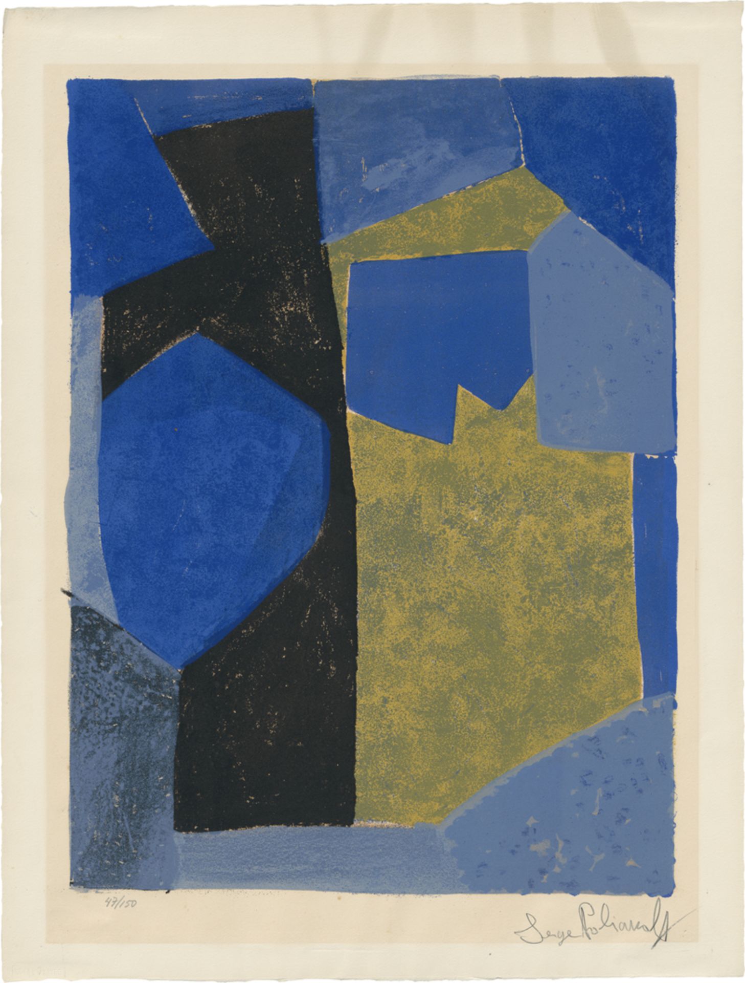 Poliakoff, Serge: Composition bleue, noire et jaune