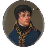 Genfer Schule: um 1800. Miniatur Portrait des Napoleon Bonaparte in gol...