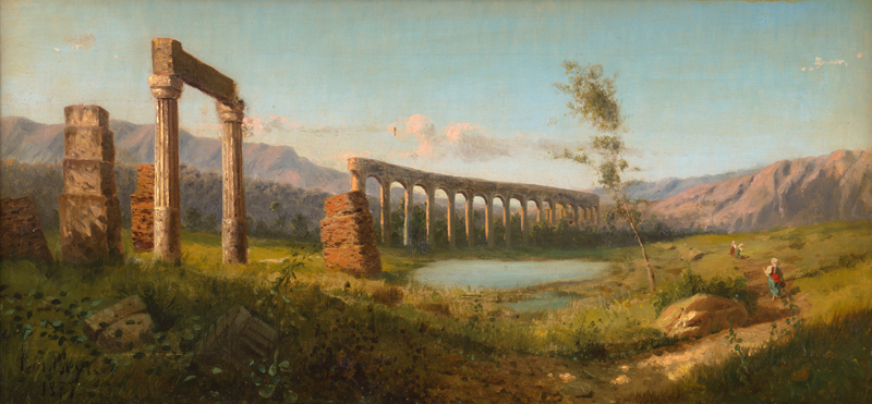 Beyle, Pierre-Marie: Landschaft mit römischem Aquädukt