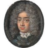 Nordeuropäisch: um 1700/1720. Miniatur Portrait eines jungen Mannes in H...