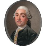 Courtois, Nicolas André: Miniatur Portrait des Bildhauers Cauvet in schwarzer Sam...