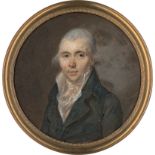 Vincent, Antoine-Paul - zugeschrieb...: Miniatur Portrait eines Mannes in dunkelgrauer Jacke und...