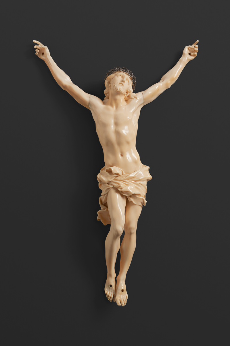 Florentinisch. 1680er Jahre. Der gekreuzigte Christus im Originaletui von Papst Innozenz XI.