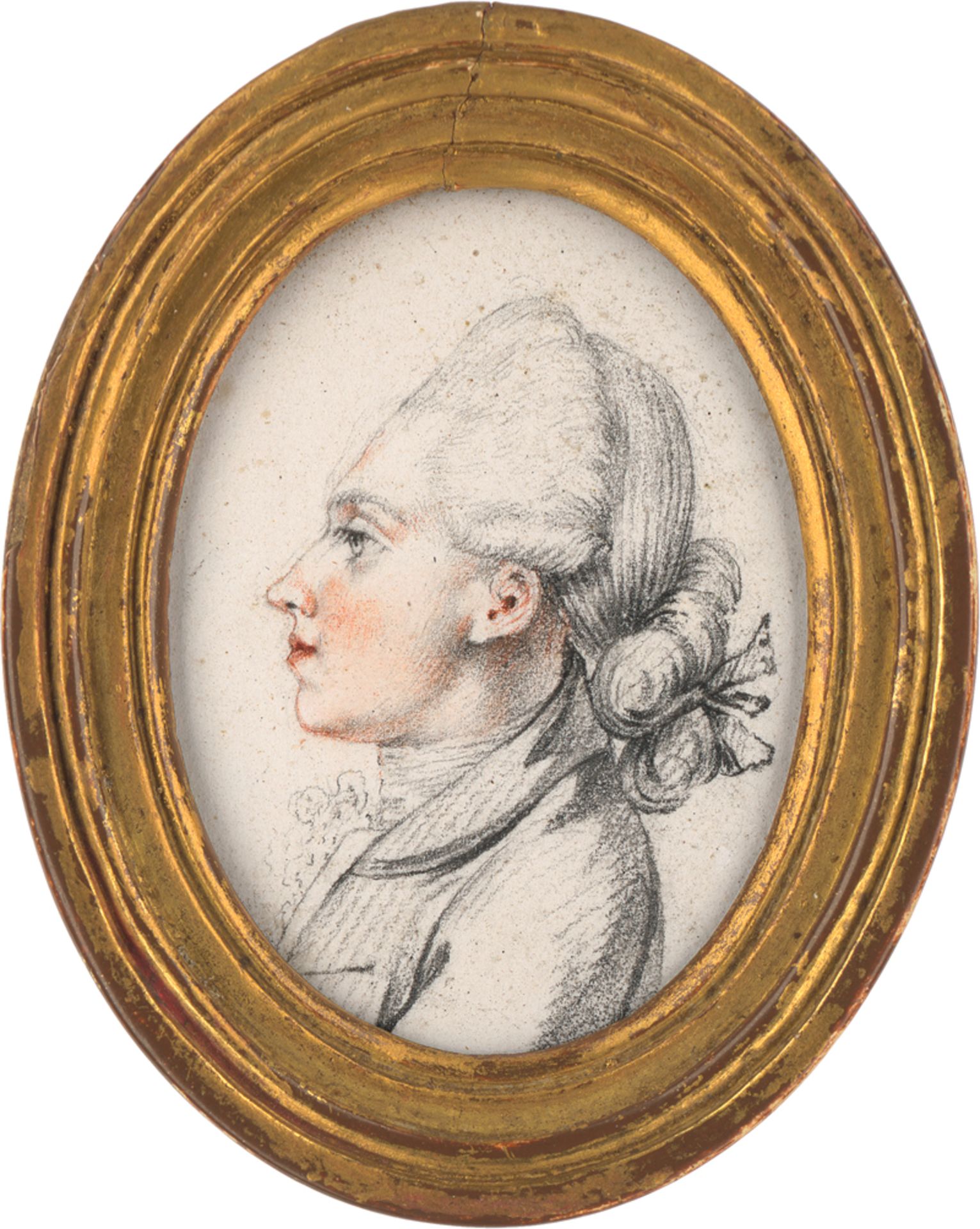 Carvelle, Jean-Baptiste - Schule: Miniatur Portrait eines jungen Mannes mit gepuderter Per...