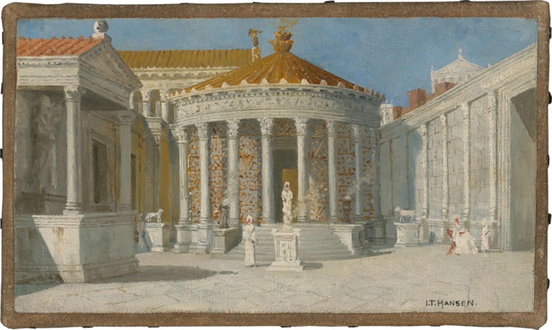 Hansen, Joseph Theodor: Der Vesta Tempel auf dem antiken Forum Romanum in Rom