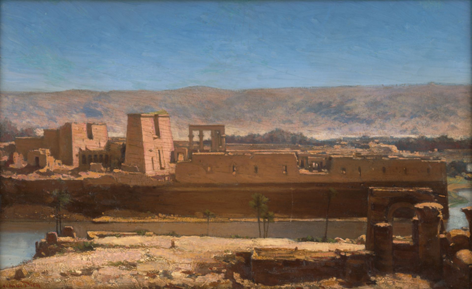 Dien, Louis Félix Achille: Der Tempel von Philae in Assuan, Ägypten