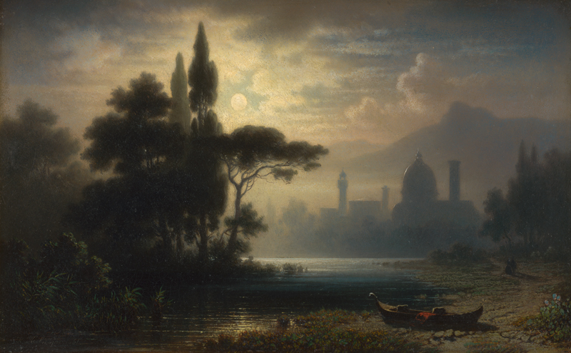 Heilmayer, Karl: Vollmond über dem Arno mit Blick auf Florenz