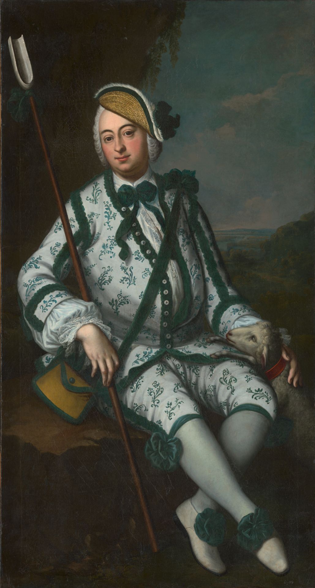 Schweden: um 1740/50. Bildnis eines Edelmannes im Schäferkostüm