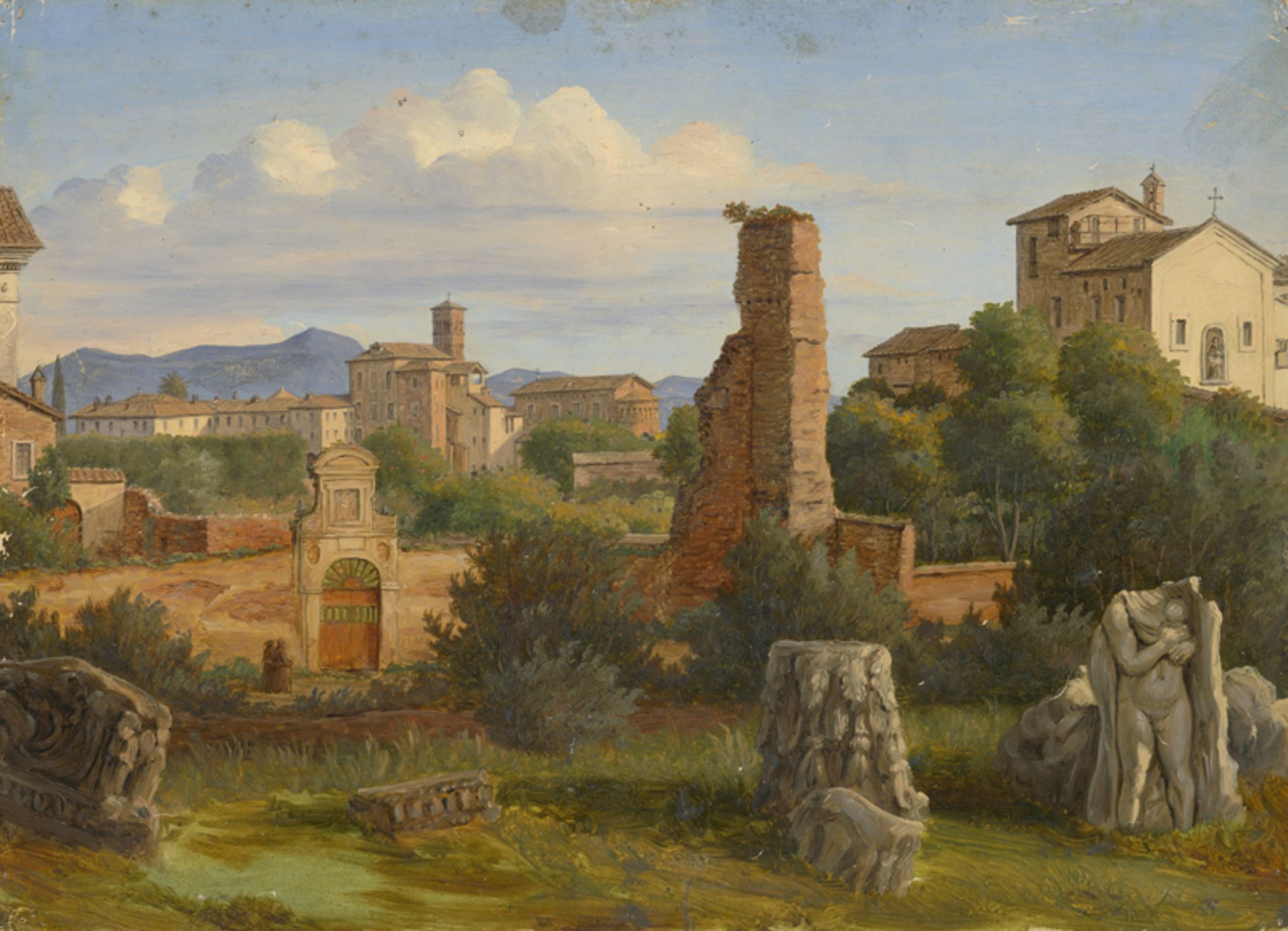 Deutsch: um 1830. Blick von Nordwesten auf Santi Giovanni e Paolo...