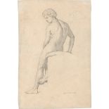 Nazarenischer Künstler: 1824. Rückenakt eines sitzenden Jünglings