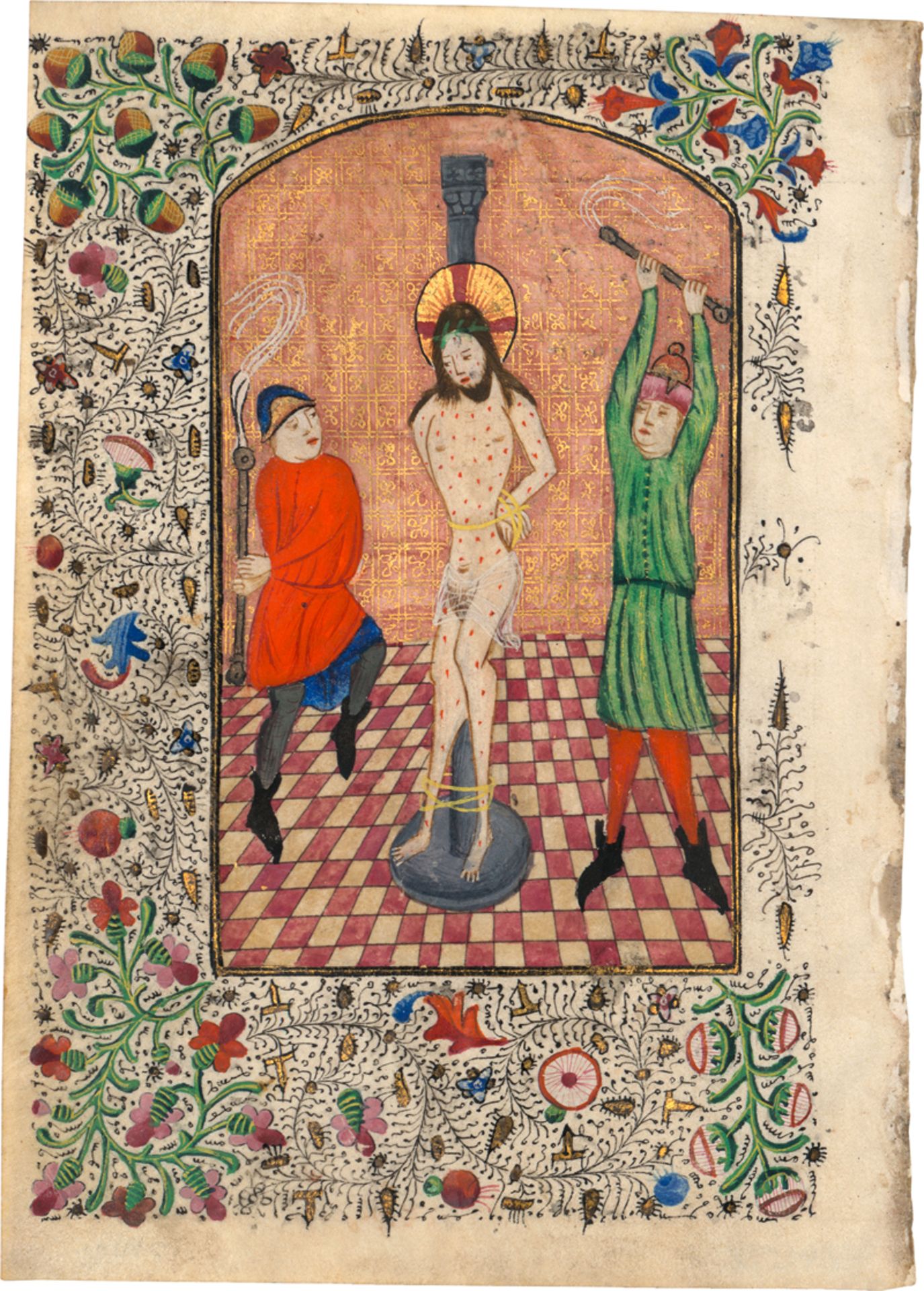Buchmalerei: Christus vor Pilatus; Geißelung Christi; Maria und Chris... - Image 3 of 3