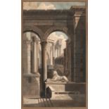 Französisch: um 1790. Architekturcapriccio mit Sphinx