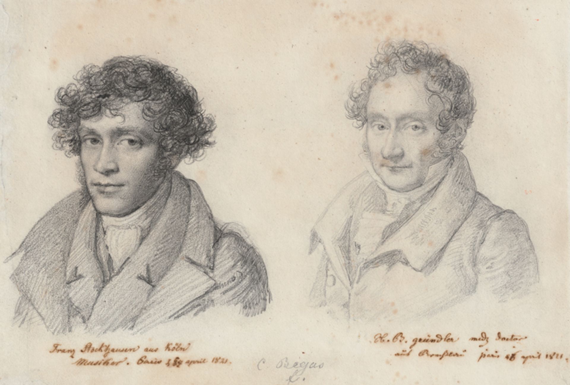 Begas d. Ä., Karl: Portraits des Franz Stockhausen und des H.B. Gründler